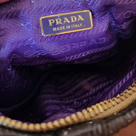 Prada Iris Naplak Patent Leather Pleated Wristlet Clutch - Picture 8 of 11